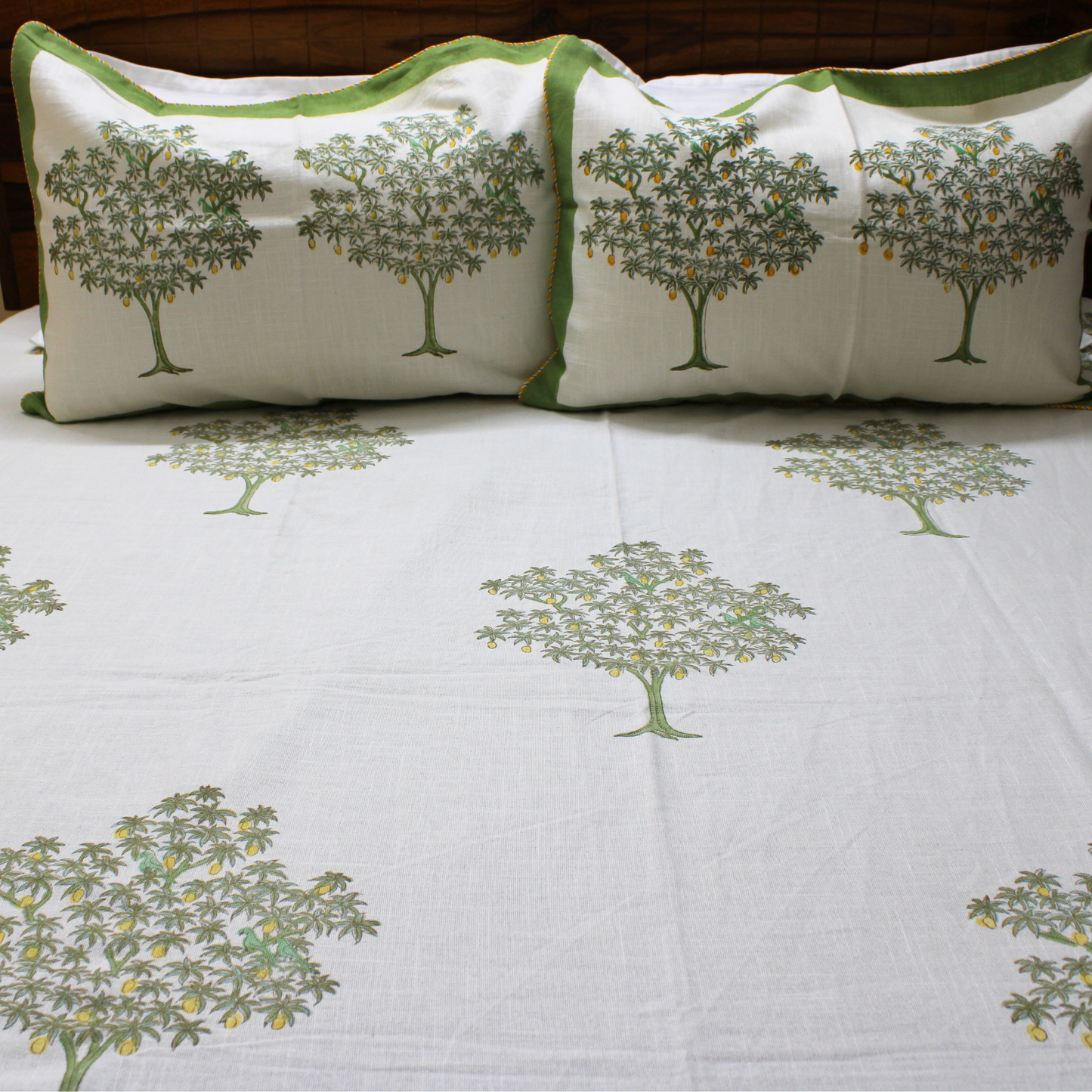 Anand Bagh Lotus Garden Handblock Bedcover