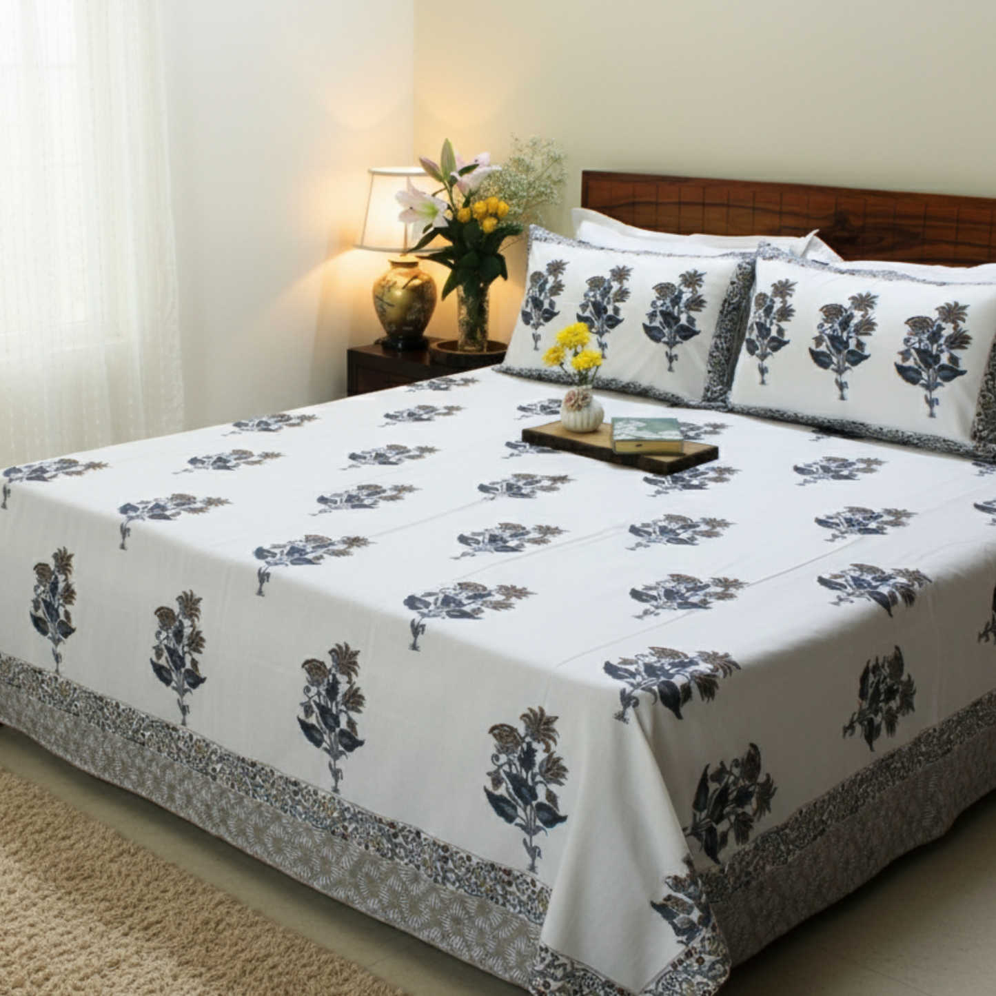 Anandbagh Handblock Bedsheet