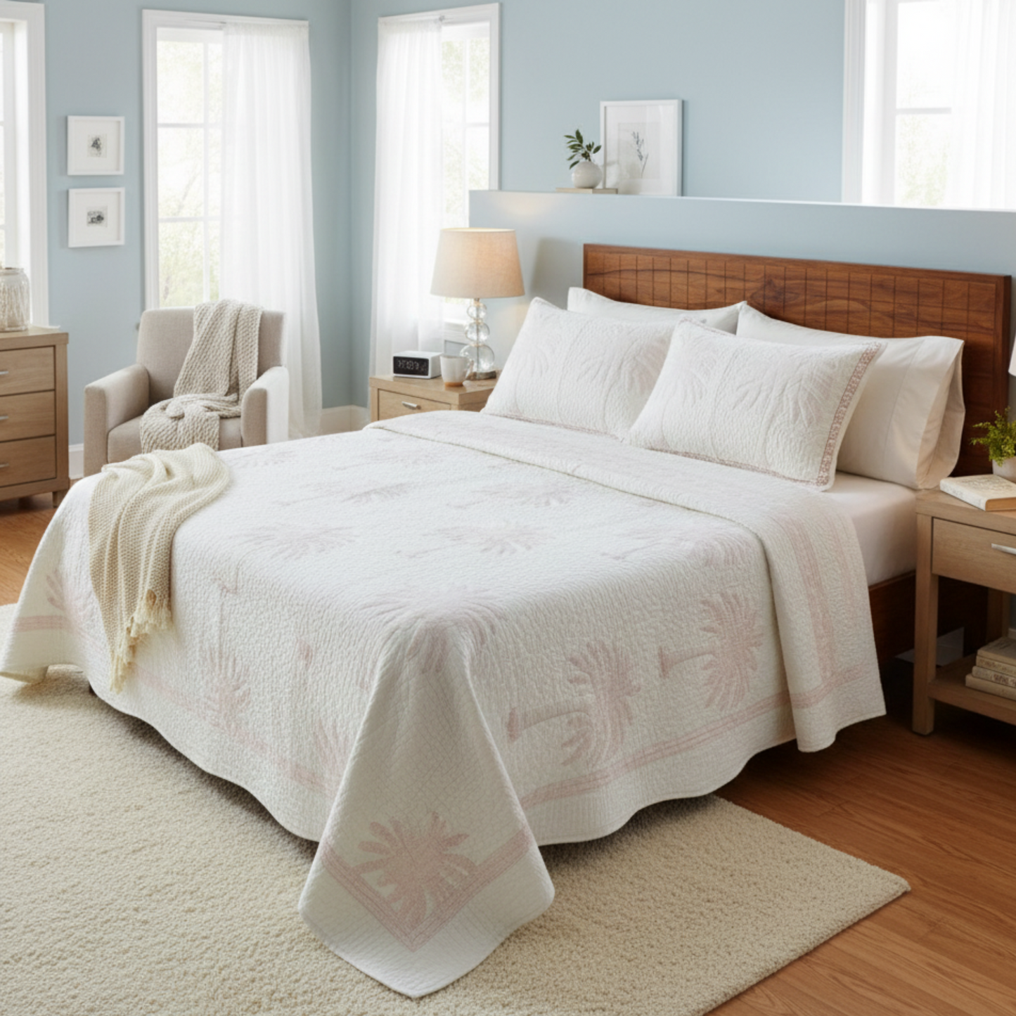 Chinar Bagh Handblock Quilted Bed Cover