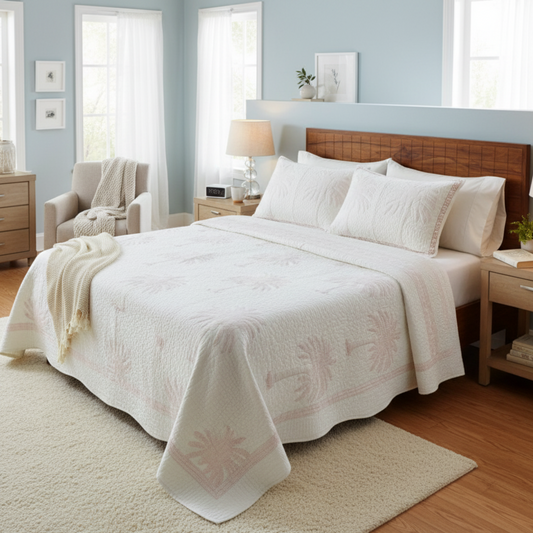 Chinar Bagh Handblock Quilted Bed Cover