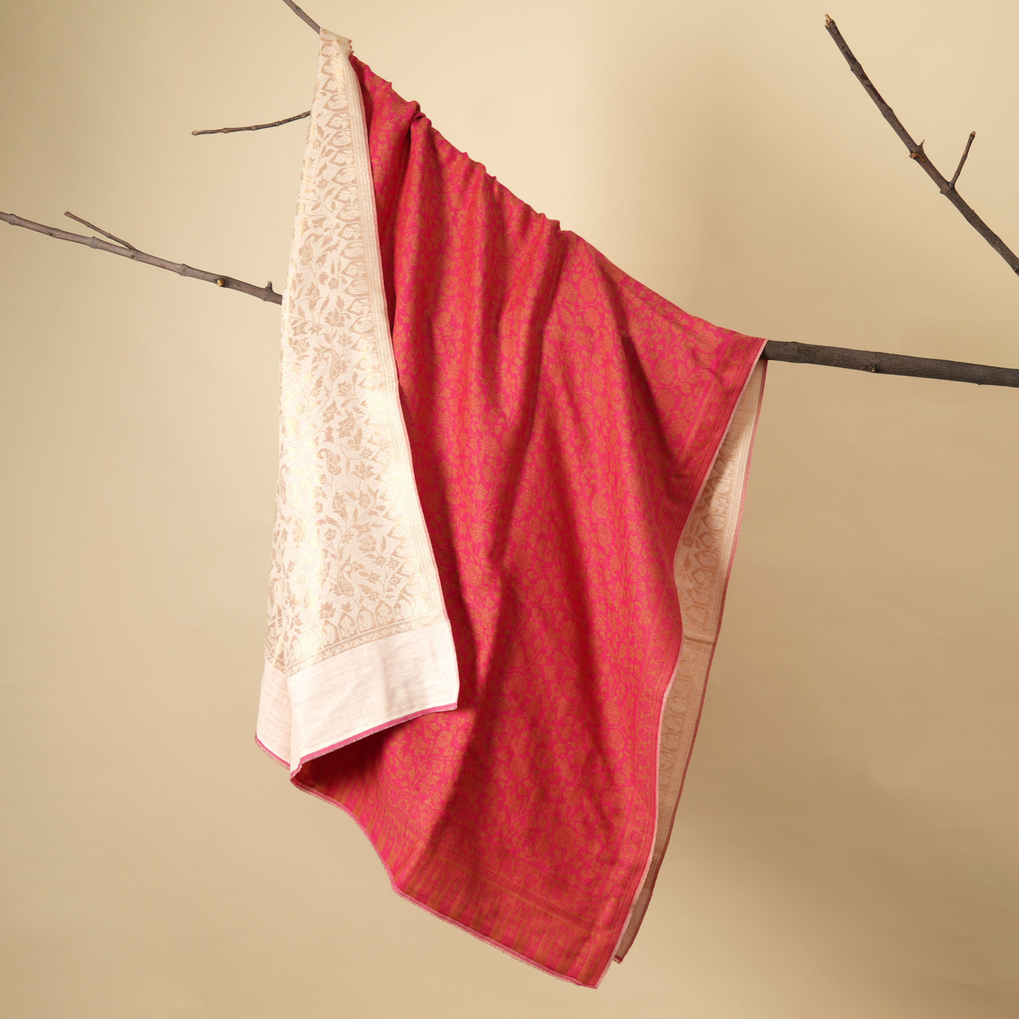 Zari Dorukha Wool Shawl