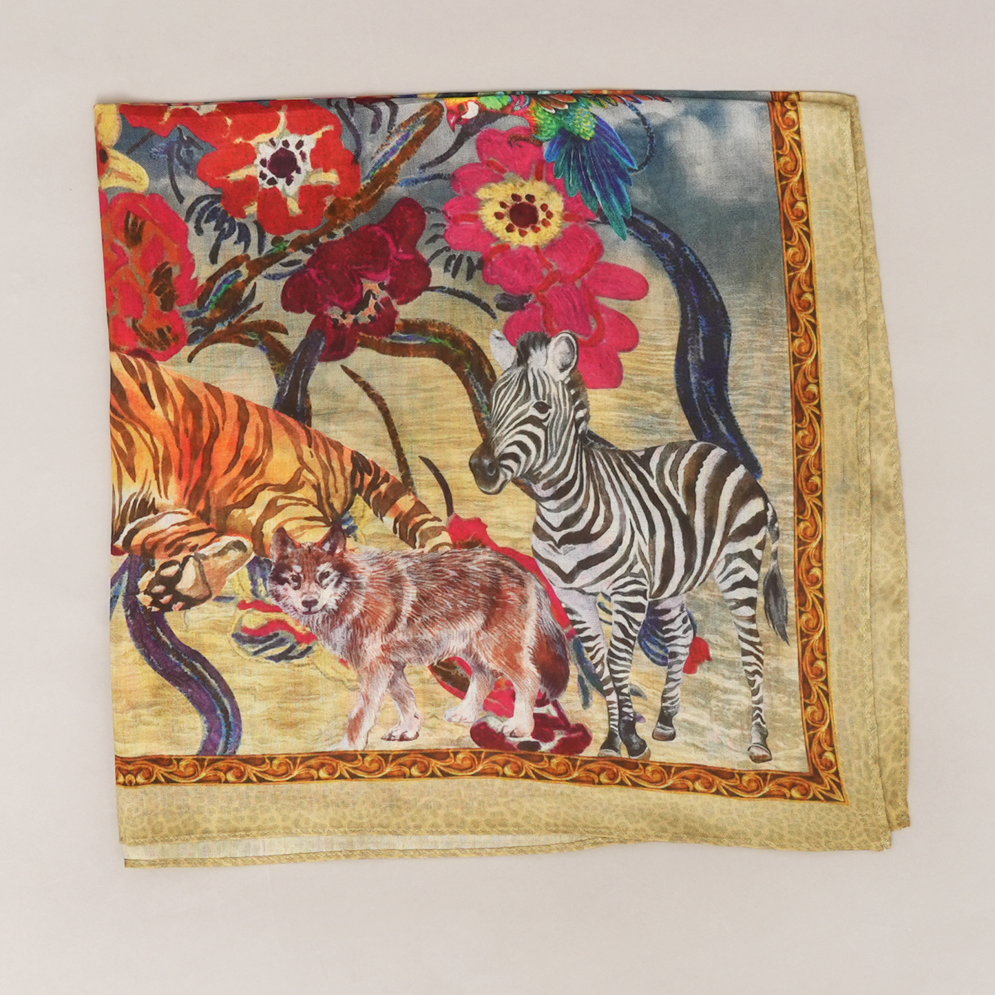 Wild Eden-Mulberry Silk Scarf