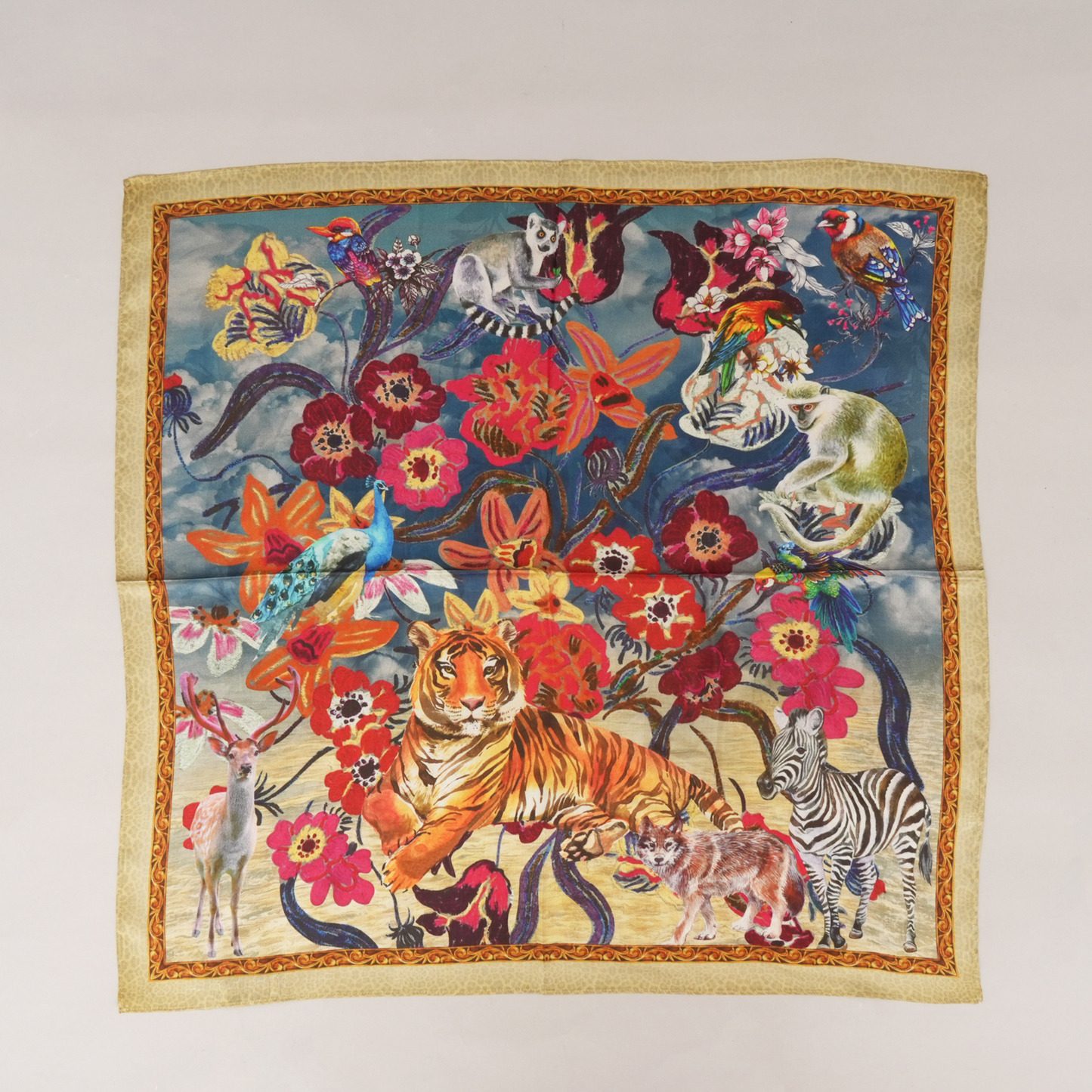 Wild Eden-Mulberry Silk Scarf