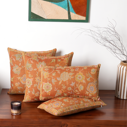 The Earth Collection- Floral Rust Cushion Cover Set