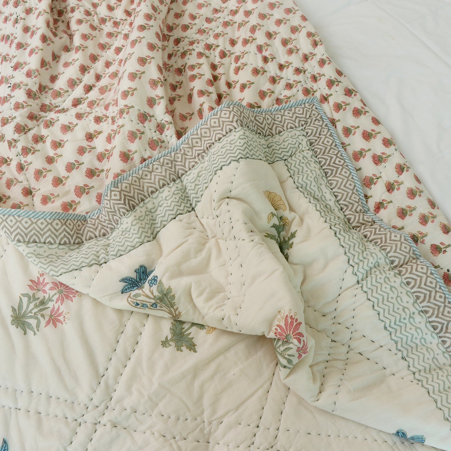 Colours Of The Garden-Cotton Quilt