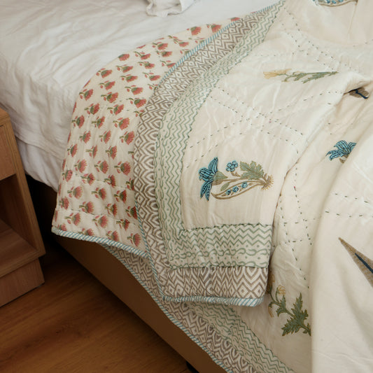 Colours Of The Garden-Cotton Quilt