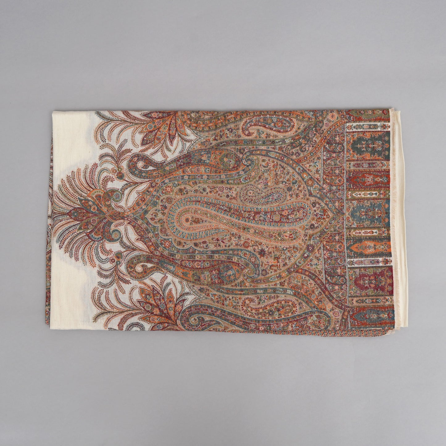 Paisley Border Fine Wool- Shawl