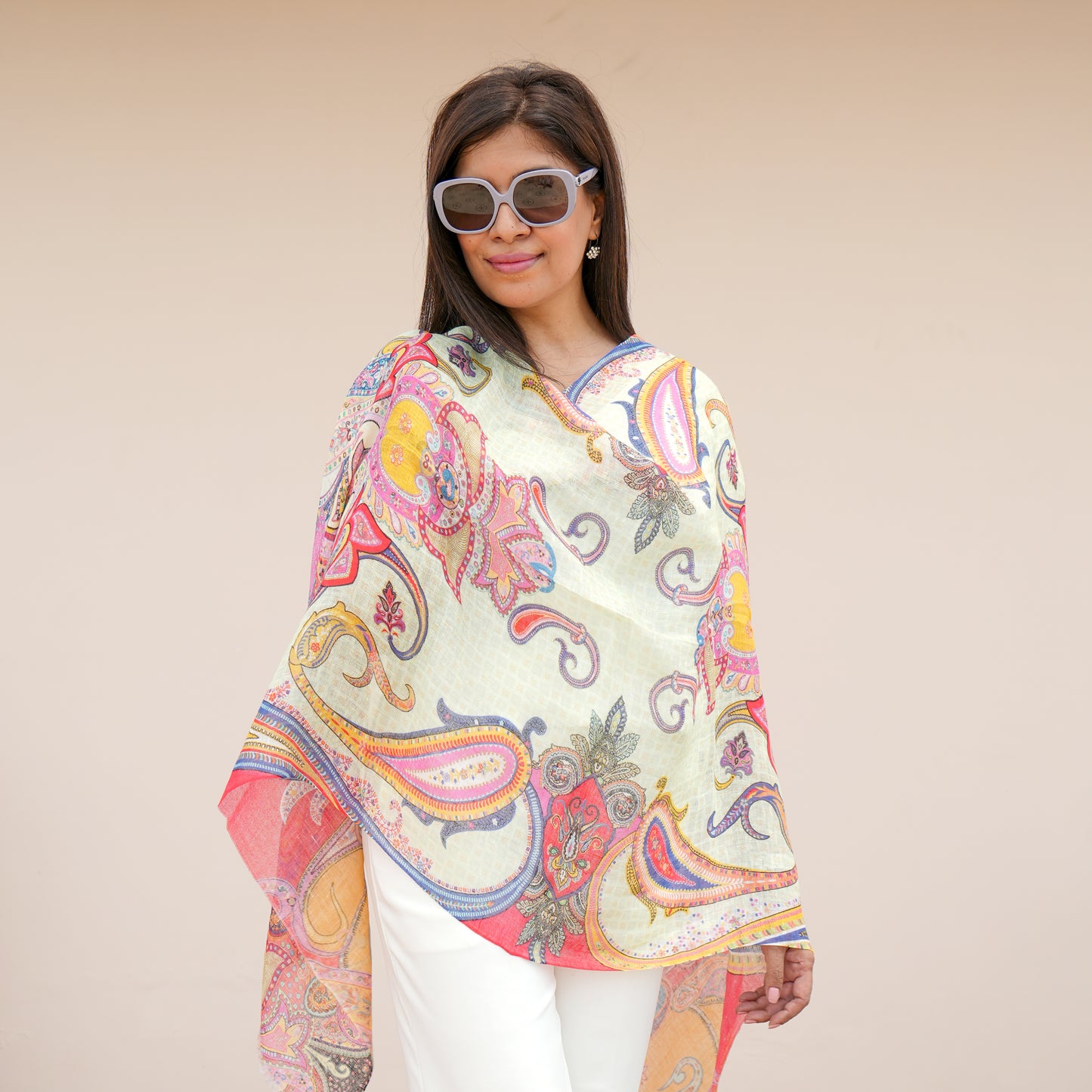 Paisley Pop Linen Stole