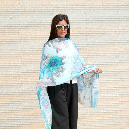 Modal Cotton, Silk, Lightweight, Breathable, Lustrous Finish, Delicate Floral Patterns