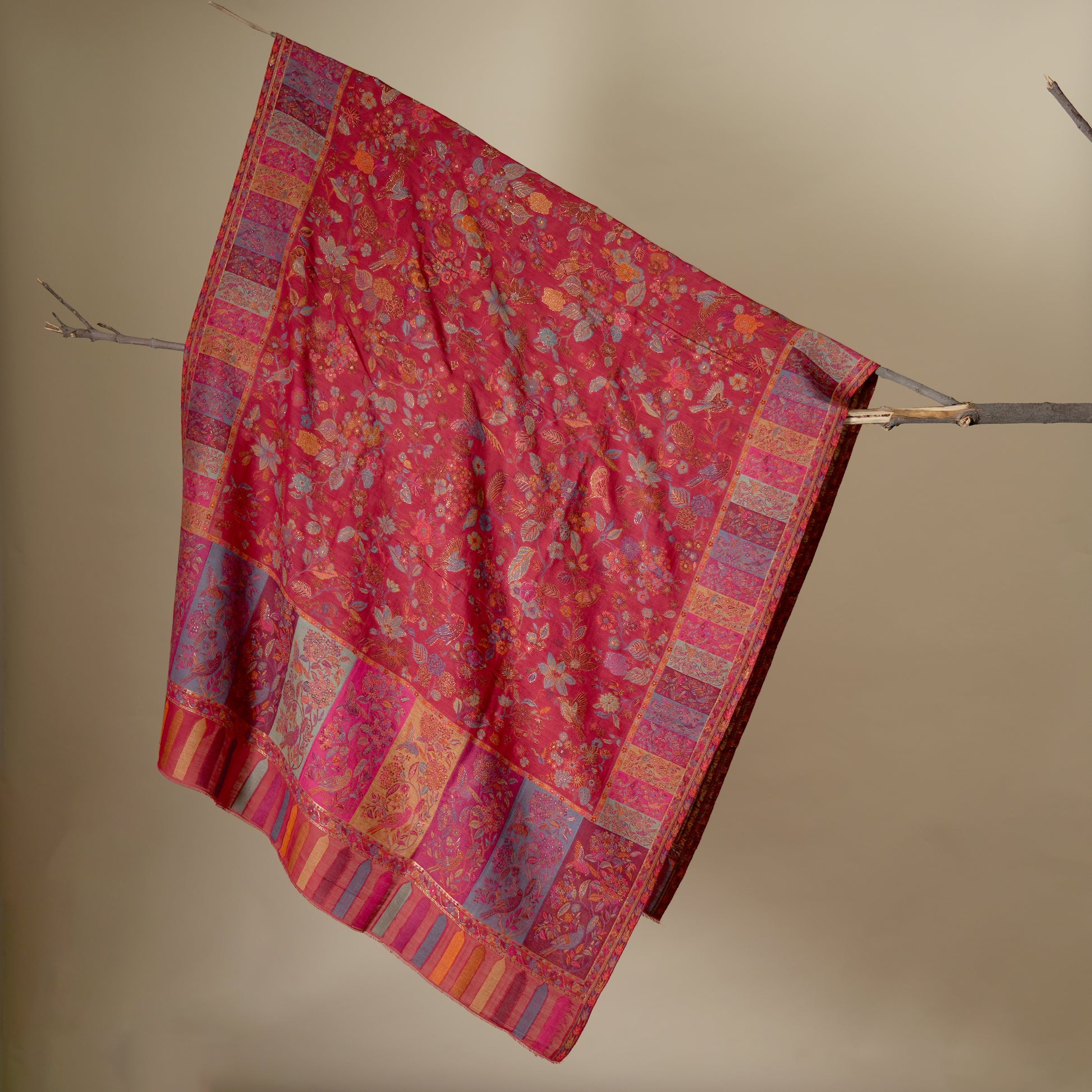Merino Wool Blend, Intricate Kani Work, Heirloom Quality, Timeless Artistry, Skilled Craftsmanship
