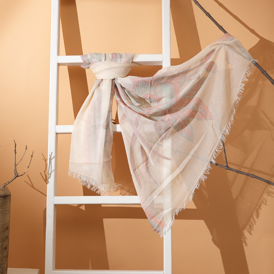 Whispering Petals- Cotton Stole