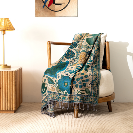 Emerald Blossom Throw