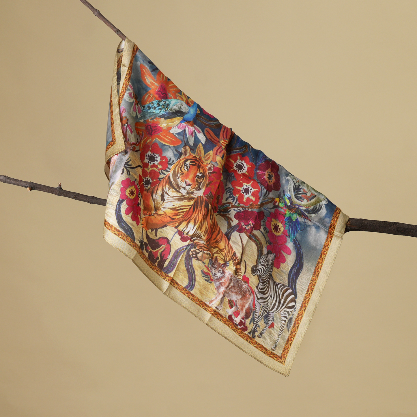 Wild Eden-Mulberry Silk Scarf