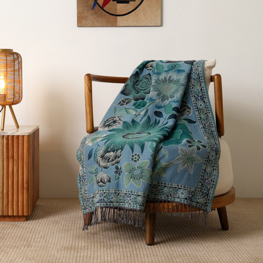 The Vintage Azure Garden Throw