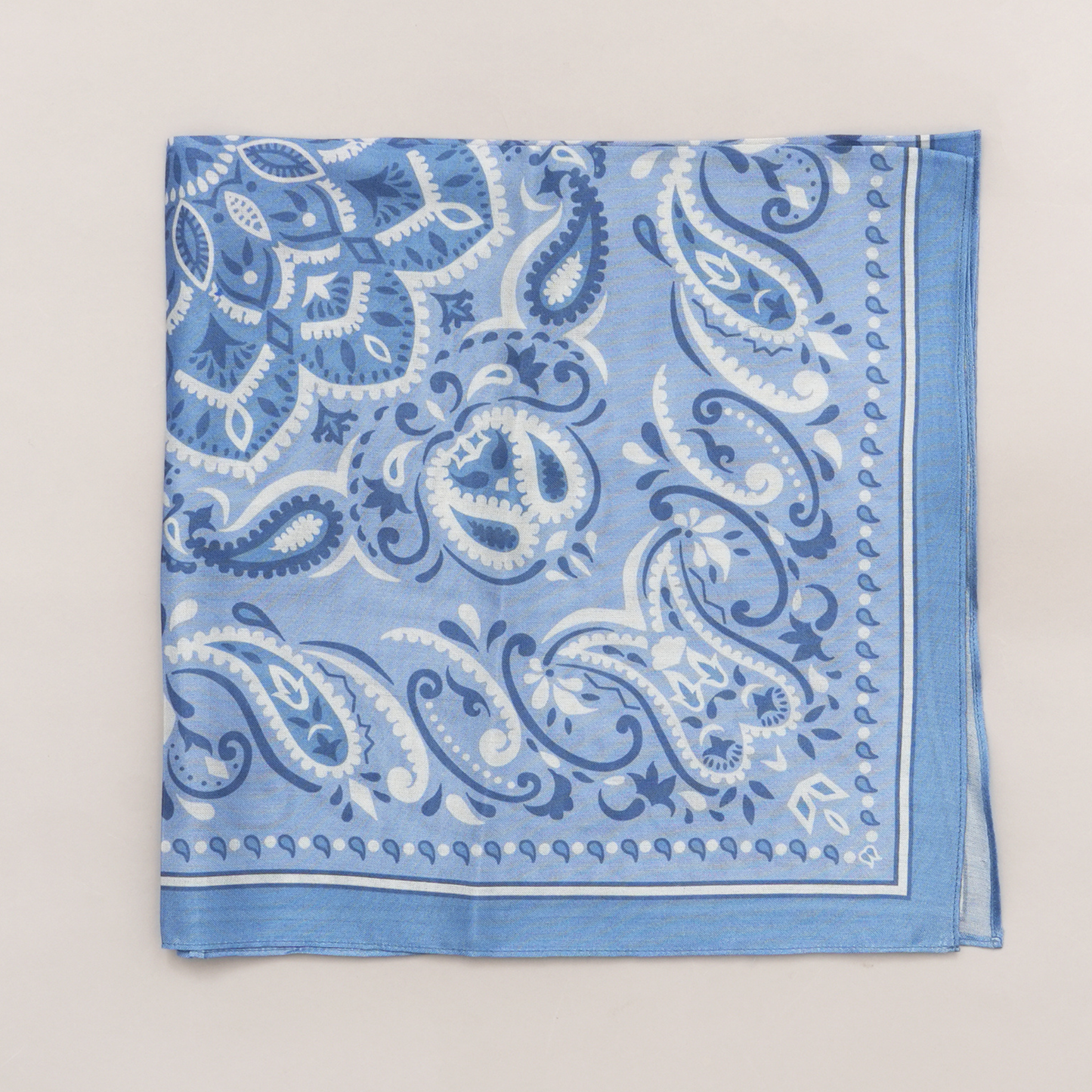 Azure Mandala-Mulberry Silk Scarf
