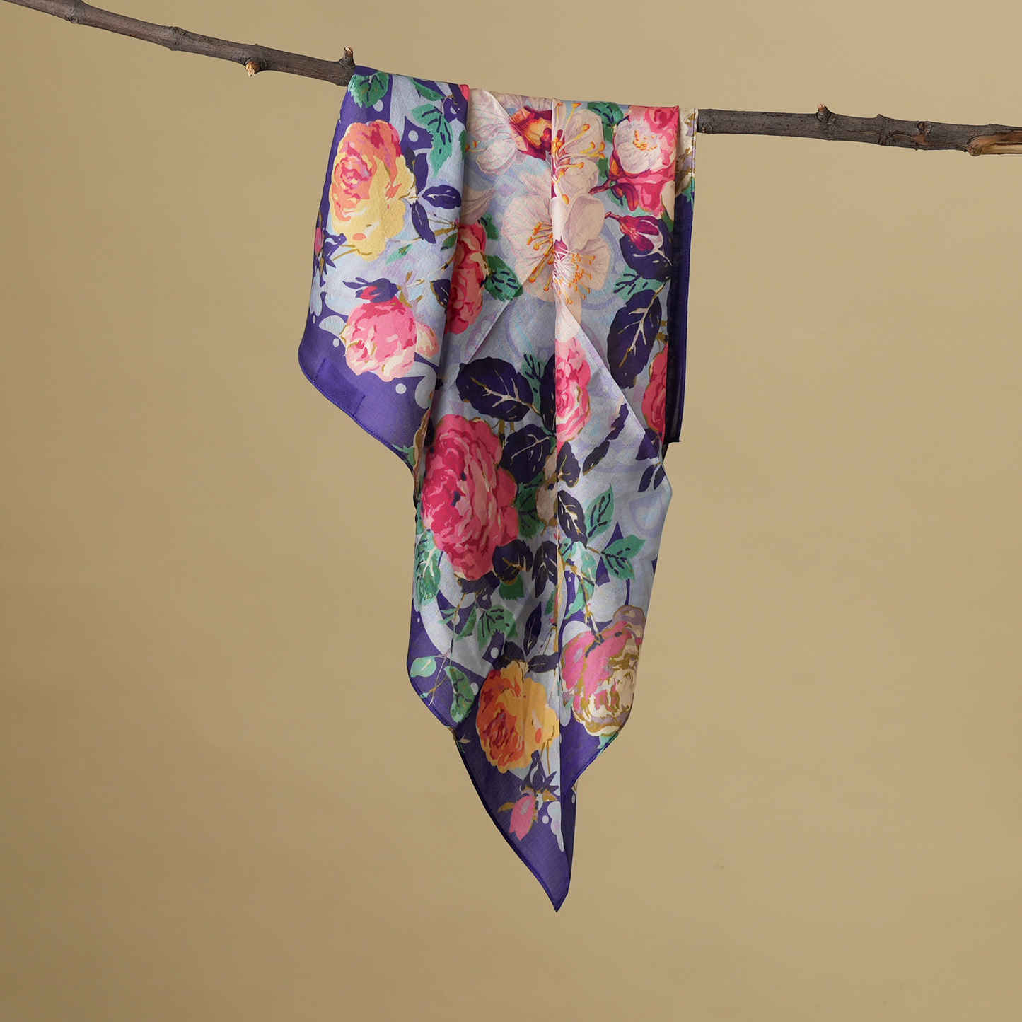 Enchanted Petals-Mulberry Silk Scarf