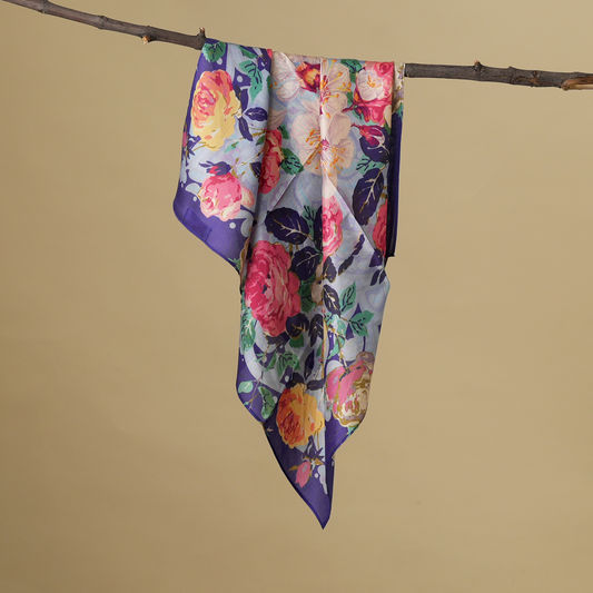 Enchanted Petals-Mulberry Silk Scarf