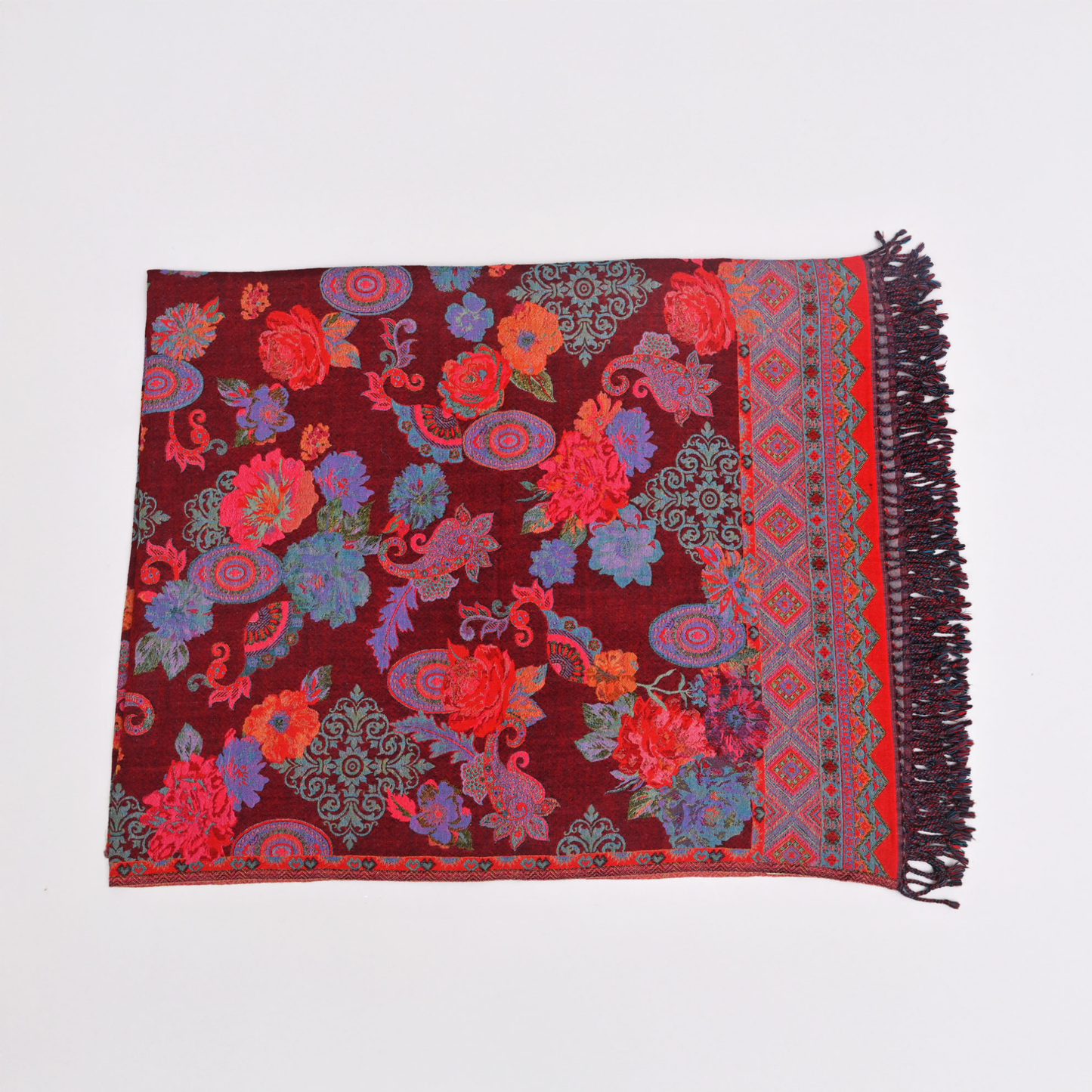 Crimson Royale Fine Wool Throw