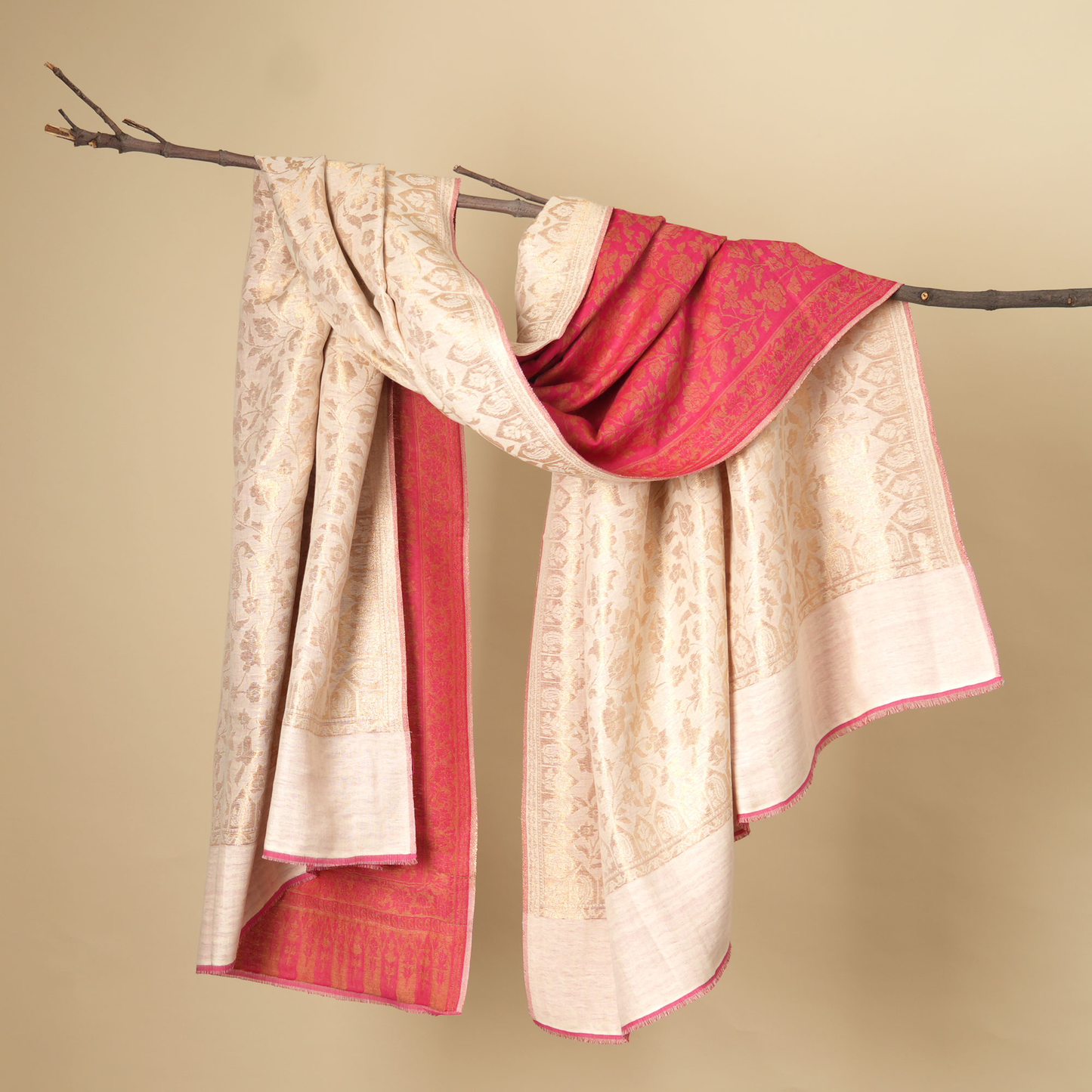 Zari Dorukha Wool Shawl