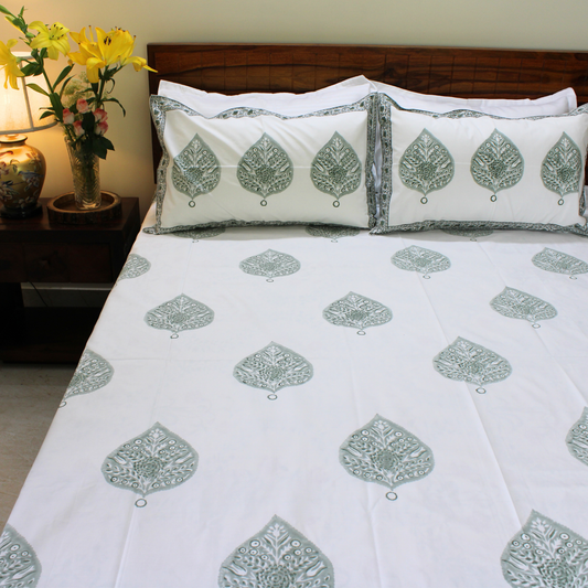 Handblock Bedsheet, Cotton Bedsheet, Anandbagh Bedsheet, Queen Size Bedsheet, King Size Bedsheet, Indian Handblock Print
