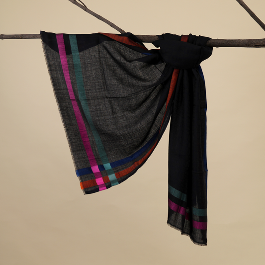 luxury wool silk stole, maroon wool silk stole, premium stoles