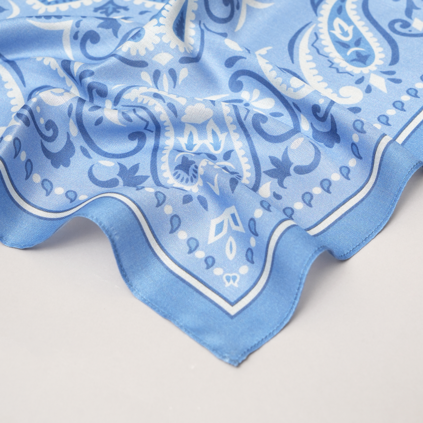 Azure Mandala-Mulberry Silk Scarf