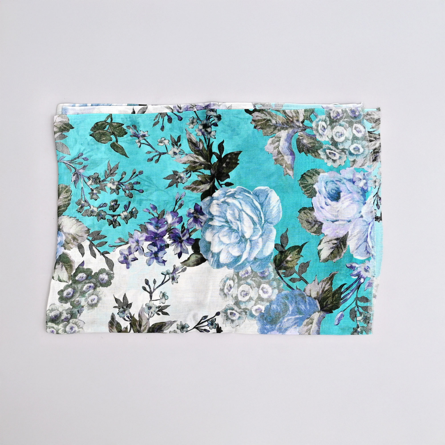 Aqua Bloom-Bamboo Modal Stole