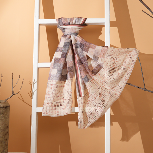 Urban Mosaic-Cotton Linen Stole