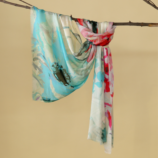 Abstract Garden Bamboo Modal Stole