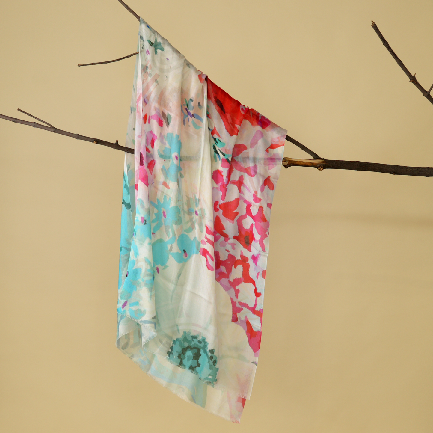 Abstract Garden Bamboo Modal Stole
