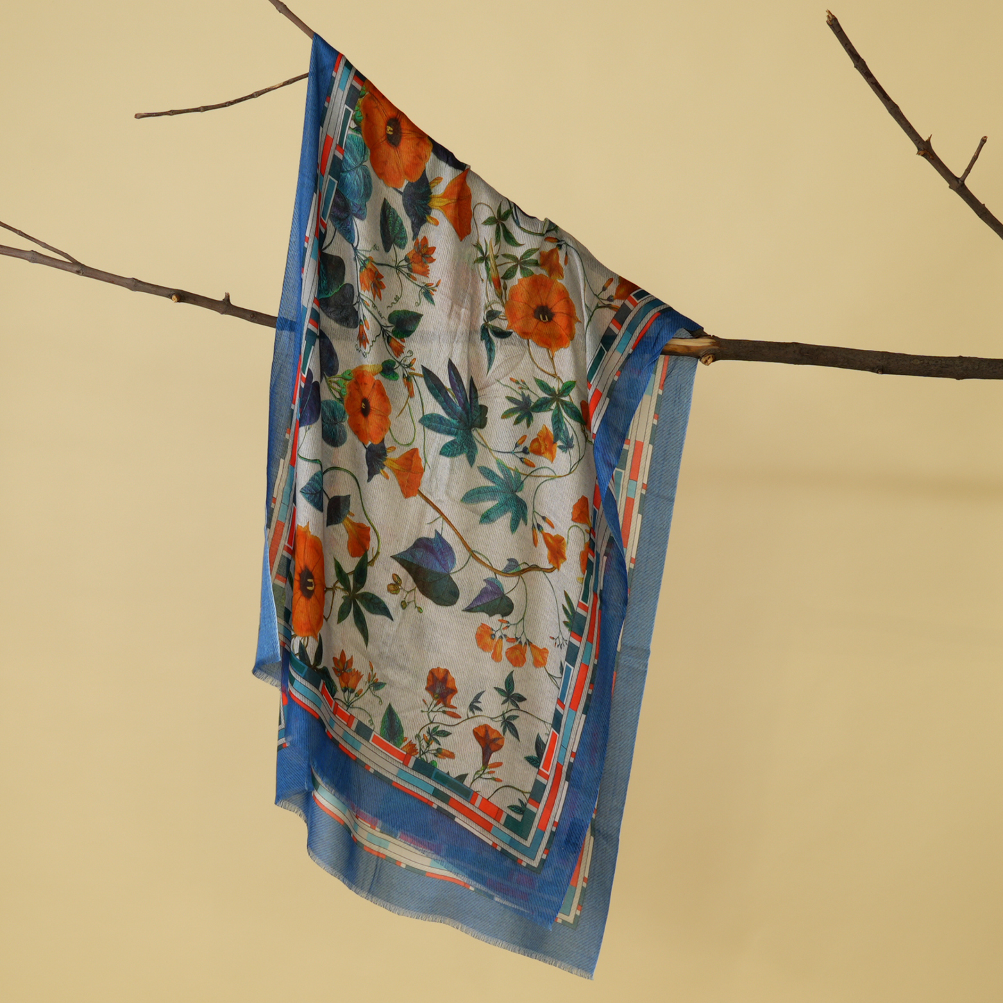 The Scarlet Bloom Bamboo Modal Stole