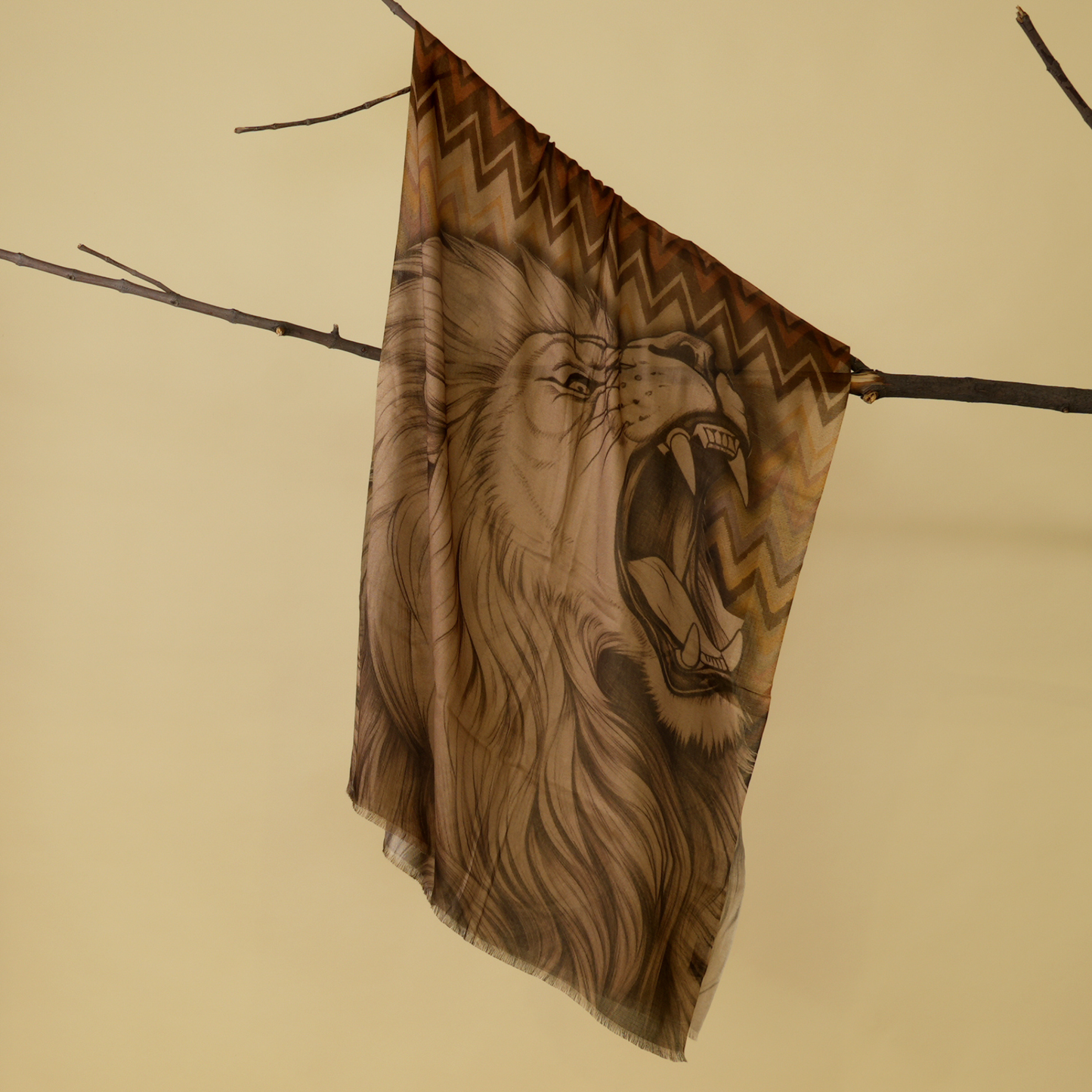 The Majestic Lion Bamboo Modal Stole