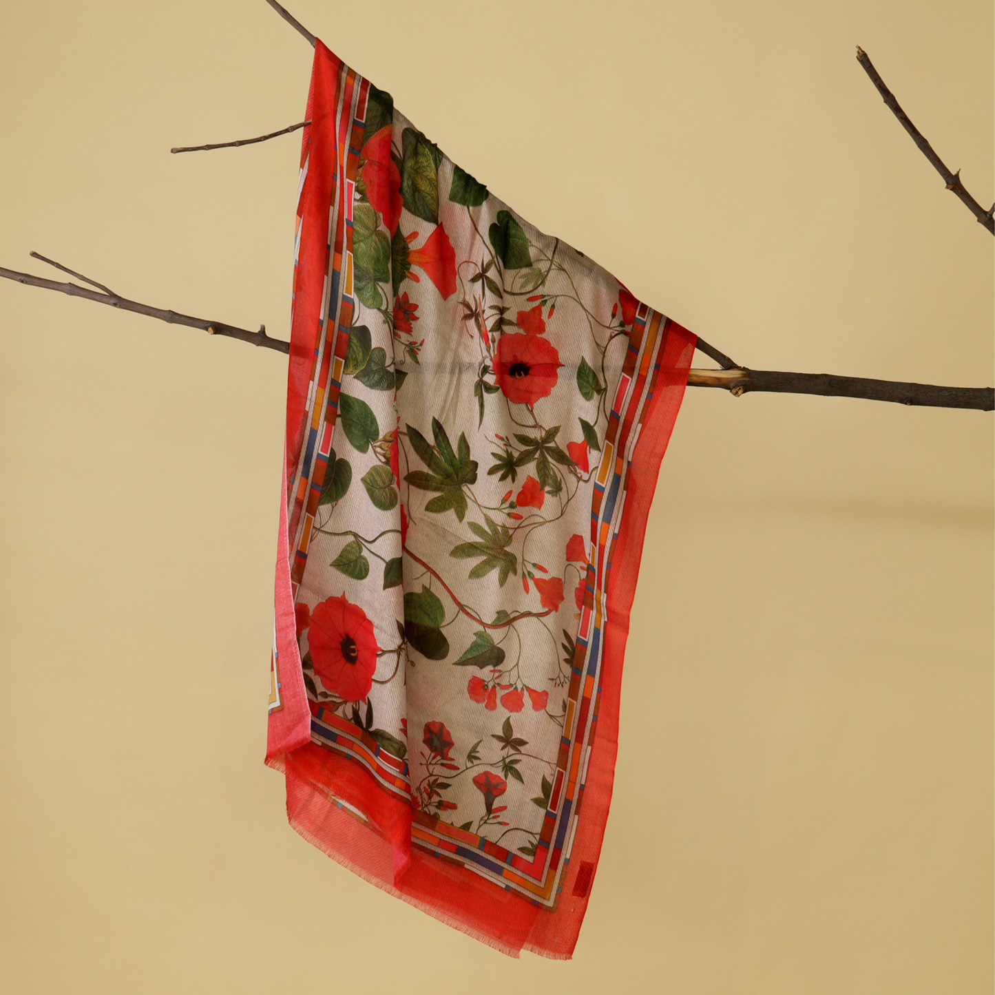 The Scarlet Bloom Bamboo Modal Stole