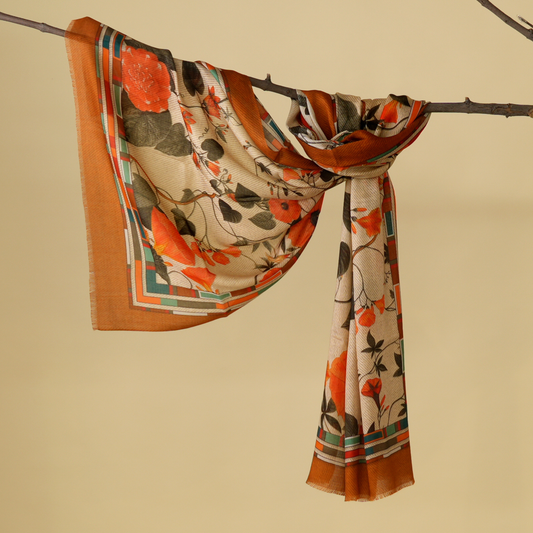 The Scarlet Bloom Bamboo Modal Stole