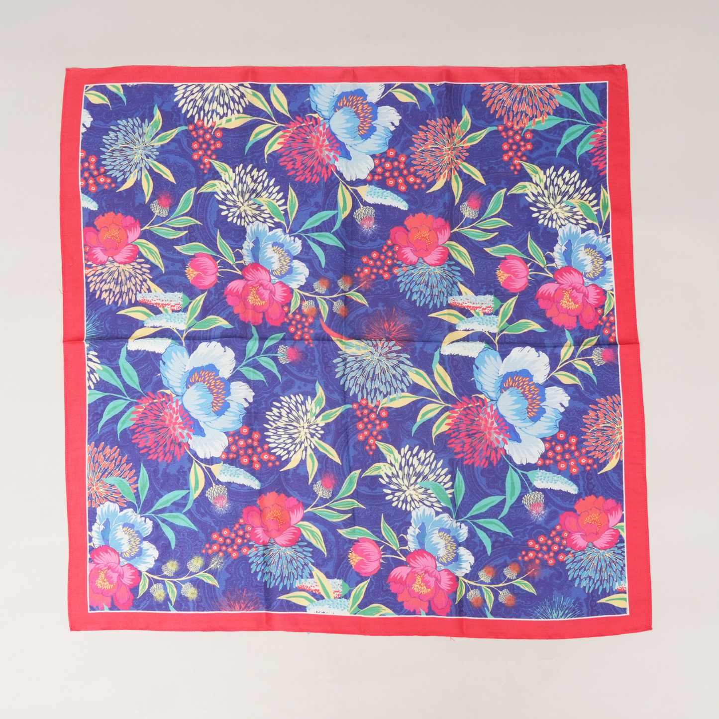 Midnight Bloom-Mulberry Silk Scarf