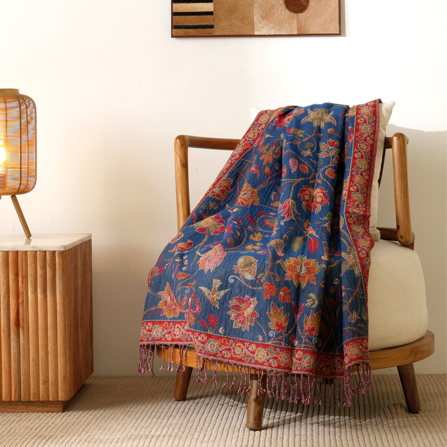 The Crimson Bloom Throw
